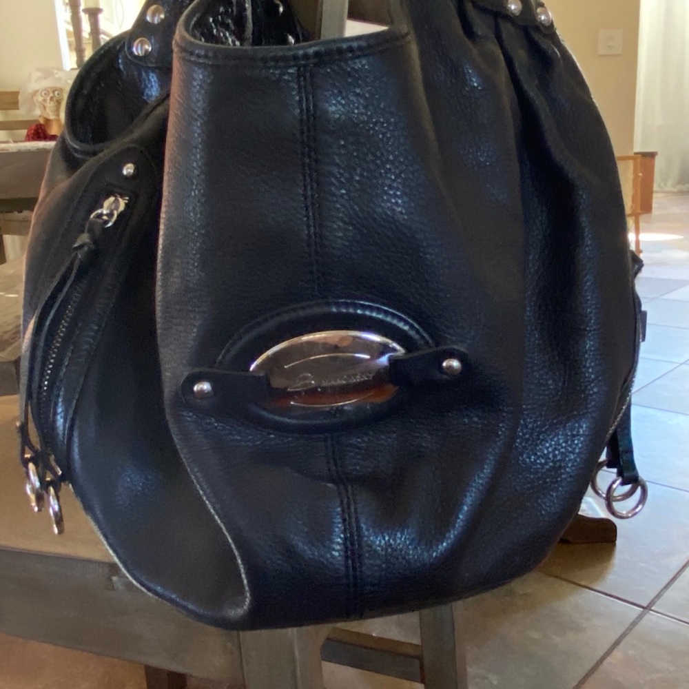 Genuine leather black purse